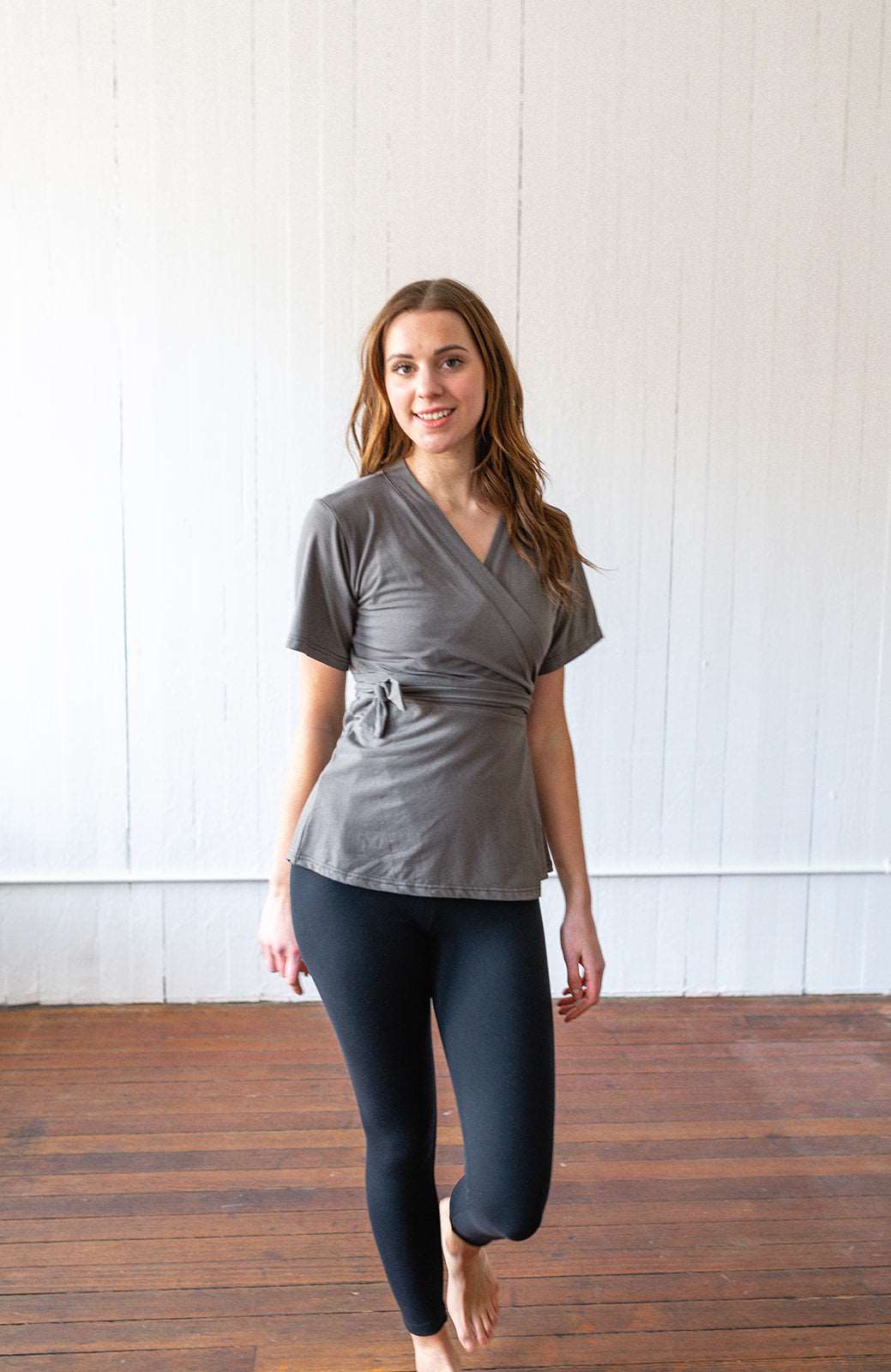 The Wrap Top in Silver