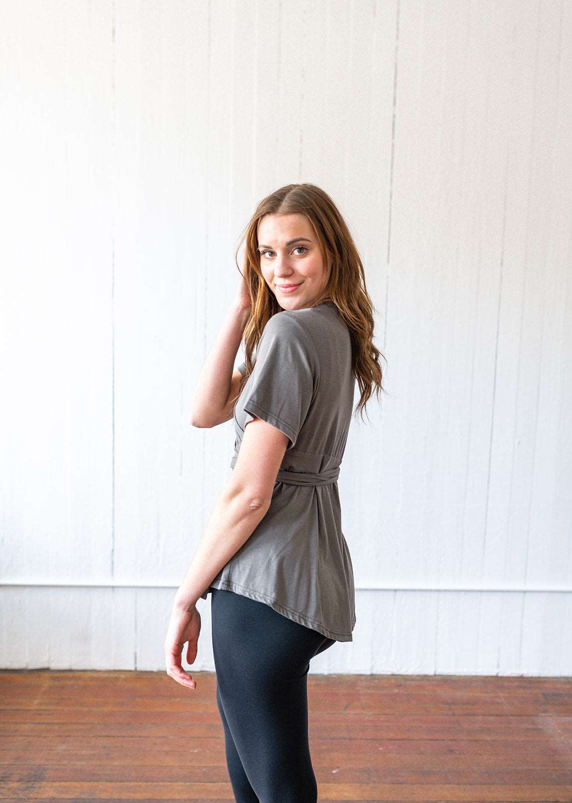 The Wrap Top in Silver