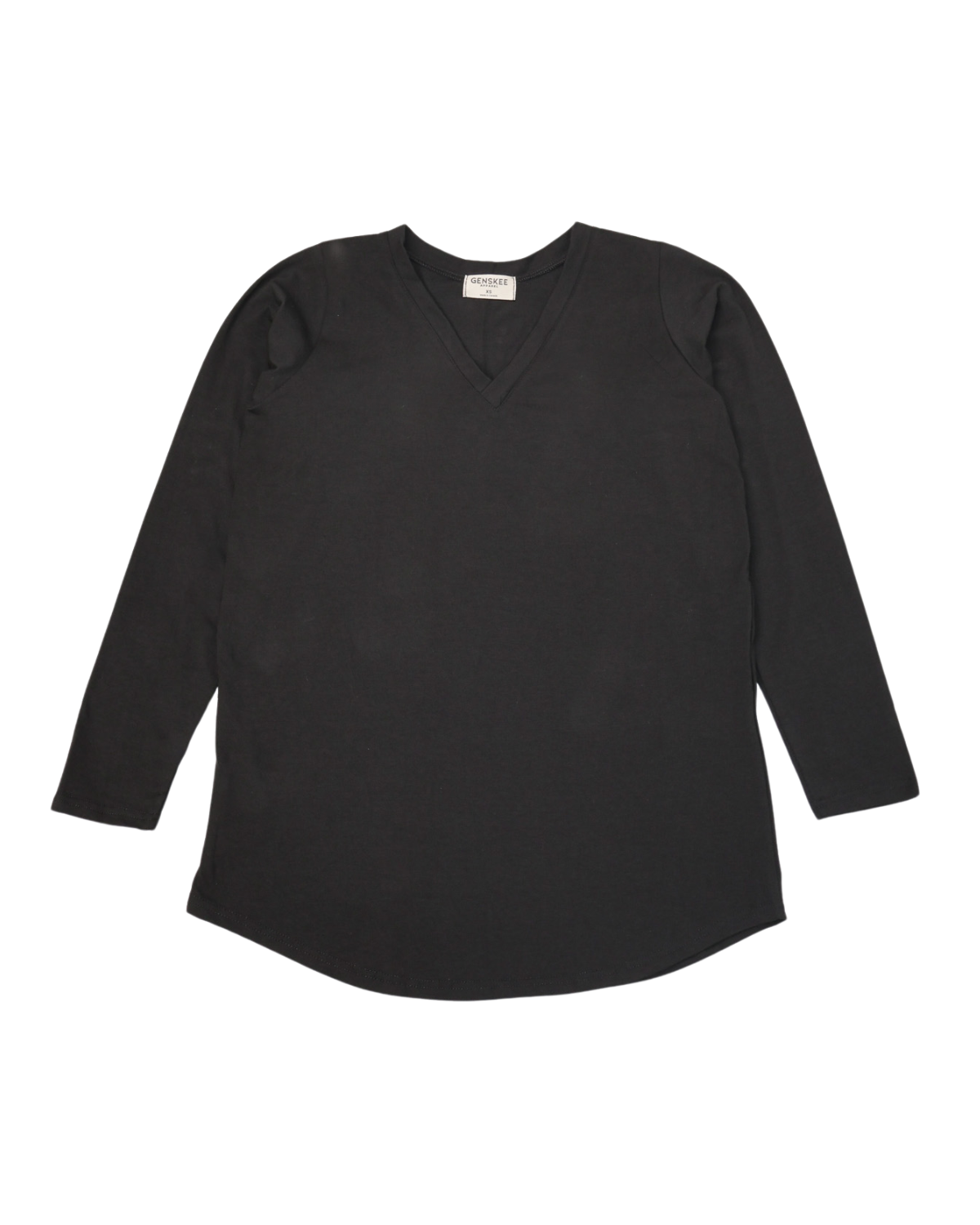 The Long Sleeve Perfect Tee in Black, gender neutral, unisex, made in Canada, cotton and modal, sustainable - Genskee Apparel