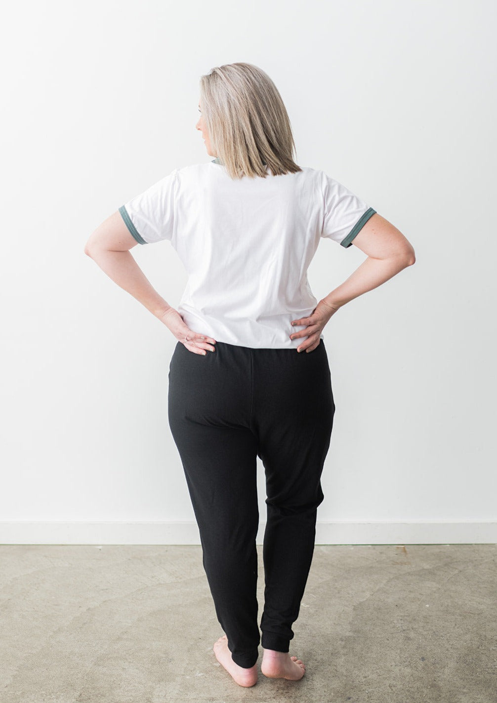 Le t-shirt Perfect Ringer en blanc/palme
