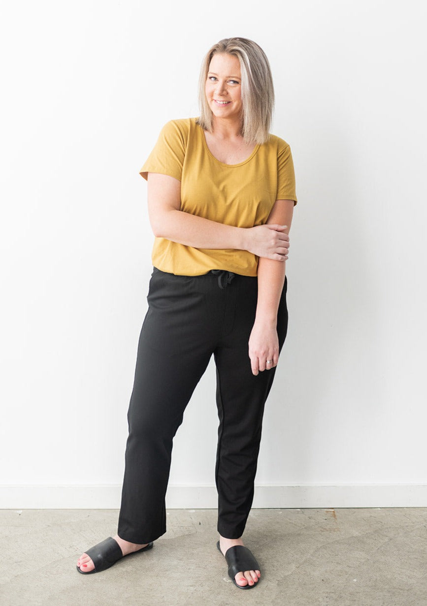 Canadian made sustainable black drawstring pants