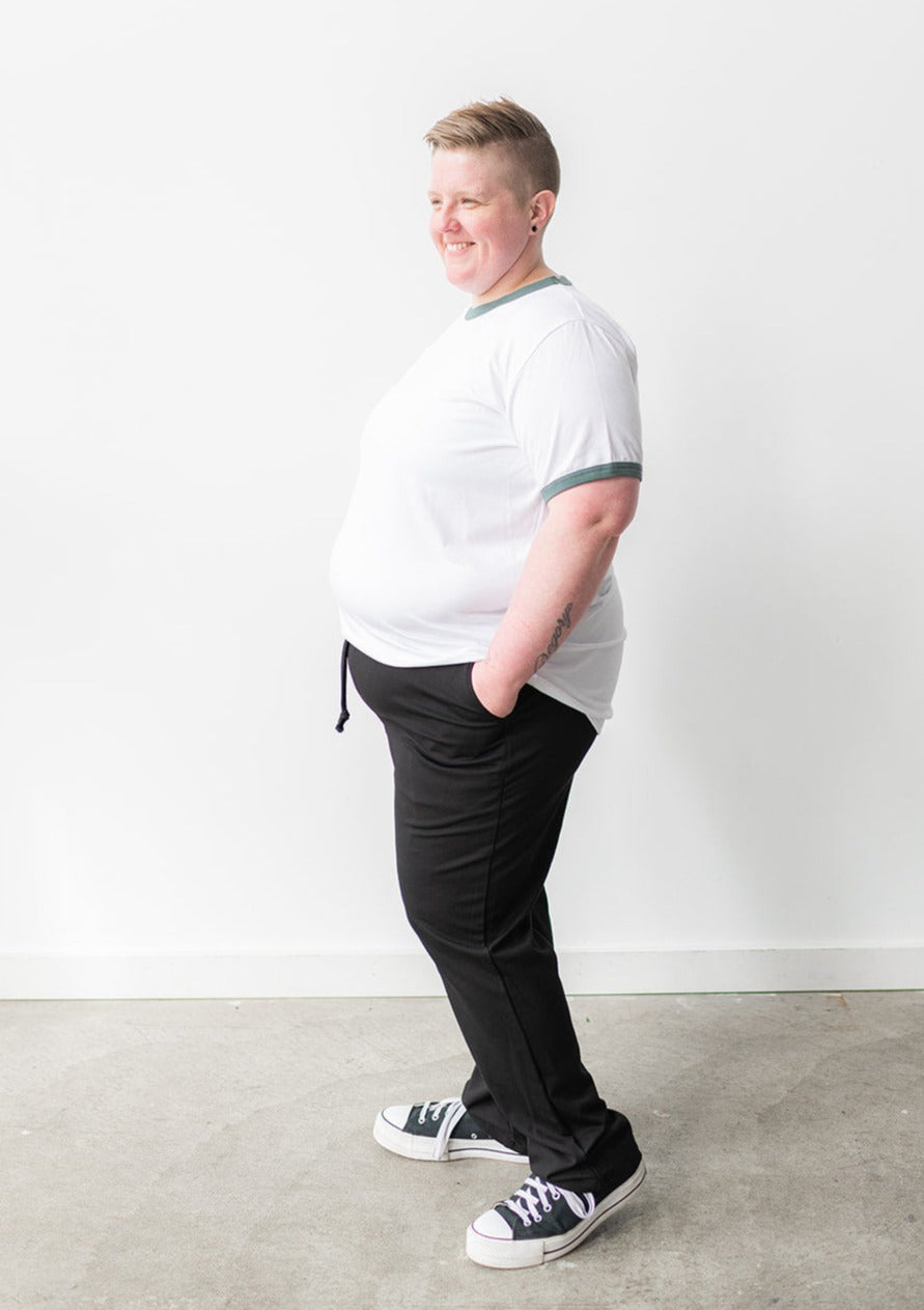 Le t-shirt Perfect Ringer en blanc/palme