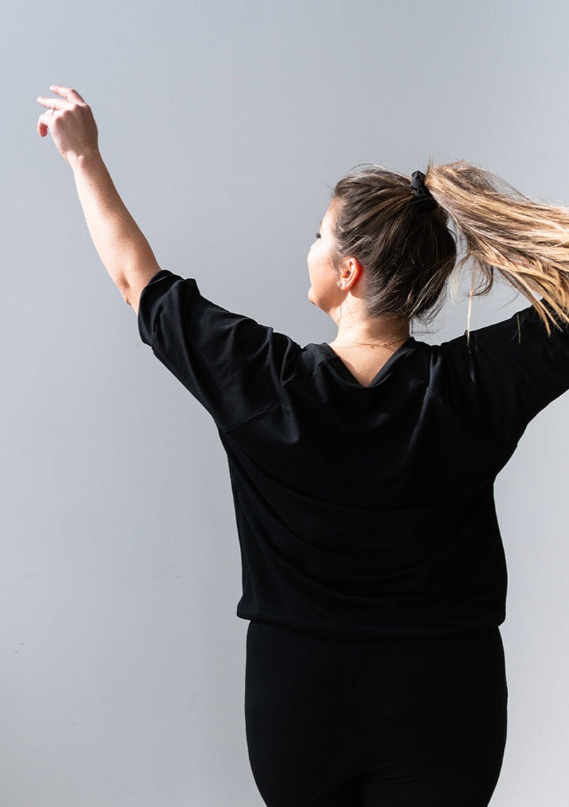 The Short Sleeve Pullover in Black