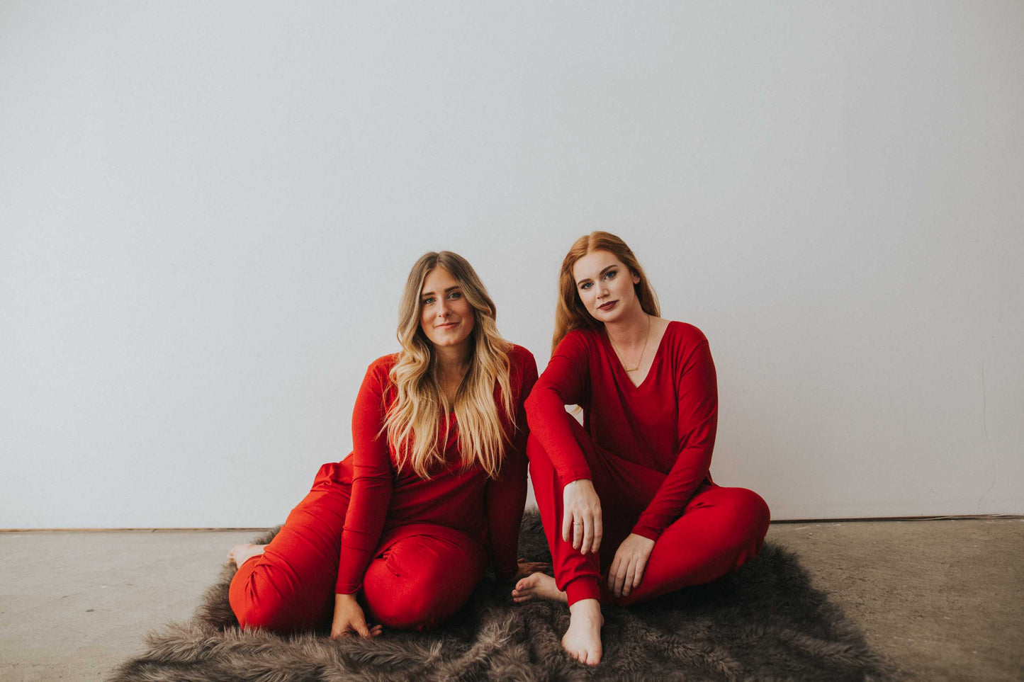 The Long Sleeve Romper in Red