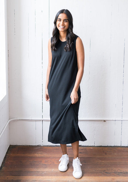 The Midi Tank Dress in Black